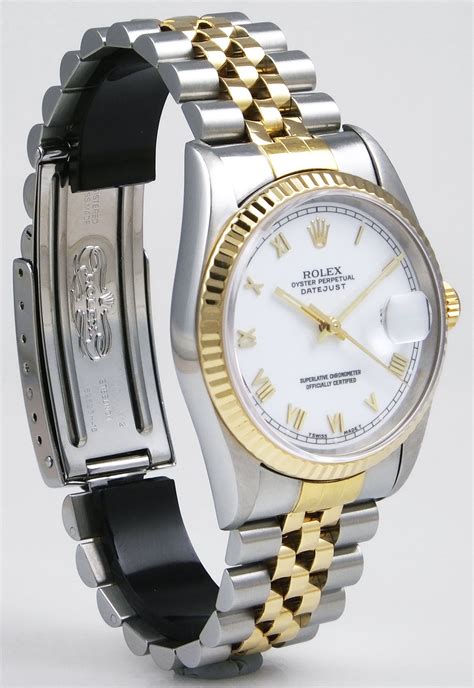 rolex oyster perpetual datejust white face roman numerals|Rolex Oyster steel watch.